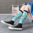 thumbnail image 5 of Honeii Travelling on Airplane Print Long Socks,Novelty Design Socks Gift for Men and Women,Crew Socks,Calf Socks, 5 of 6