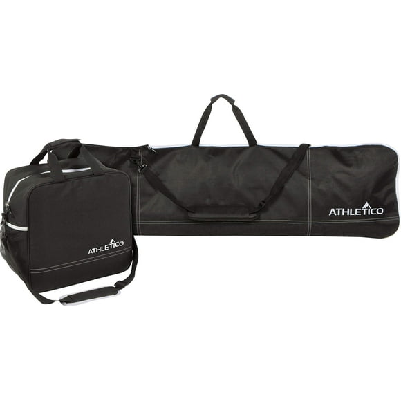 Athletico Two-Piece Snowboard and Boot Bag Combo | Store & Transport Snowboard Up to 165 CM and Boots Up To Size 13 | Includes 1 Snowboard Bag & 1 Boot Bag (Black)