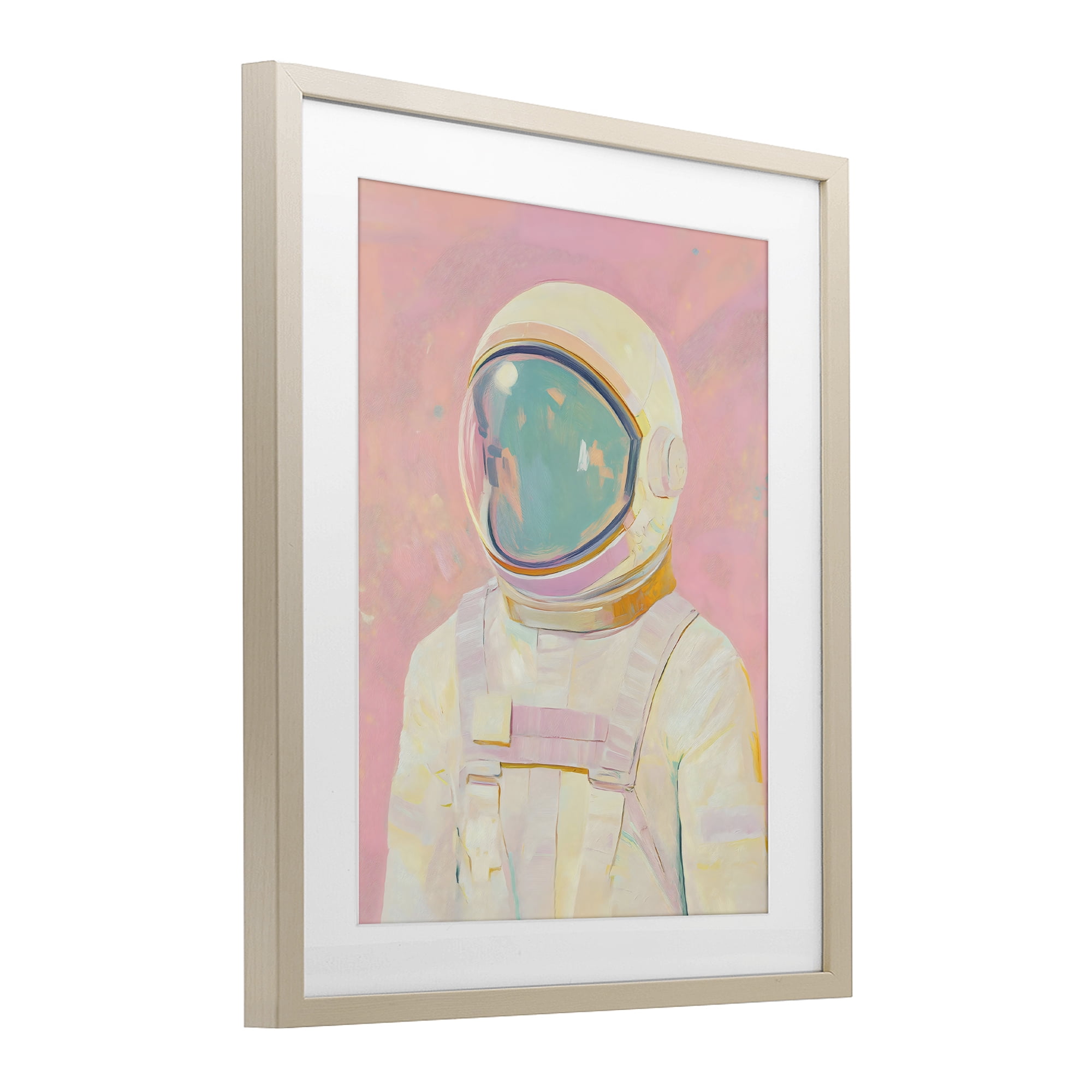 Stupell Industries Astronaut Portrait in Pink Dream Birch Framed Print Under Glass, design by The Prints Vibe