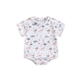 thumbnail image 2 of Aojekbee Baby Boys Summer Romper Infant White Short Sleeve Crew Neck Dinosaur Print Casual Rompers, 2 of 10