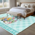 thumbnail image 4 of Spring Easter Area Rugs 5'x8', Small Throw Rugs for Classroom Bedroom, Cute Rabbits Gnomes Eggs Bees Flowers Blue Green Indoor Outdoor Rug Non-Slip Low Pile Carpet Runner Reversible Floor Mats, 4 of 8