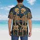 thumbnail image 4 of Fotbe Romantic Skeletons Under Moon Camisa Hawaiana para Hombre Unisex – Camisa Casual de Verano con Botones de Manga Corta de Algodón y Lino,Medium, 4 of 7