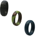 thumbnail image 4 of SNNROO Silicone Rubber Wedding Rings for Men Pack Black Blue Camo White Size 8, 4 of 11