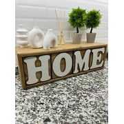 Rustic Wooden HOME Decorative Block Letter Set – Home Decor, Tabletop & Shelf Accessory