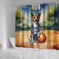 thumbnail image 4 of Happy Father's Day Basenji Playing Basketball with Best Dad Jersey Shower Curtain African Barkless Dog Lover Waterproof Bathroom Bathtub Curtain - 13006, 4 of 5