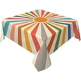 thumbnail image 5 of Colorful Boho Farmhouse Table Cloth Cream Vintage Sun Rainbow Stripes Bohemian Square Tablecloth 60 inch Rustic Washable Table Cover for Holiday Kitchen Dinning Outdoor Indoor Decoration, 5 of 5