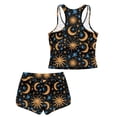 thumbnail image 5 of Xoenoiee Sun Moon Star Print Tankini Swimsuits for Girls with Swim Shorts Tummy Control 2 Piece Bathing Suits Breathable Blouson Tankini Swimwear, 14-15 Years, 5 of 7