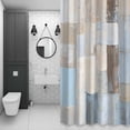thumbnail image 4 of Abstract Color Block Shower Curtain for Bathroom Decor, Beige Brown Geometric Oil Painting Art Waterproof Fabric Shower Curtain, 36"x78" Set with 12 Hooks, 4 of 9