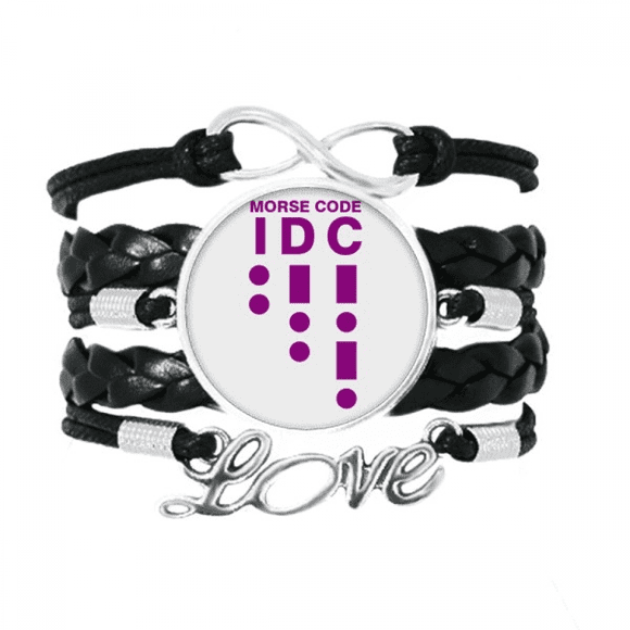 Morse Code Care Dot-line Representation Bracelet Love Accessory Twisted Leather Knitting Rope Wristband