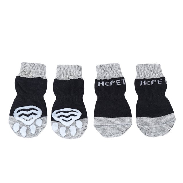 Juego de 4 calcetines de algodón Ndcxsfigh para mascotas antideslizantes S