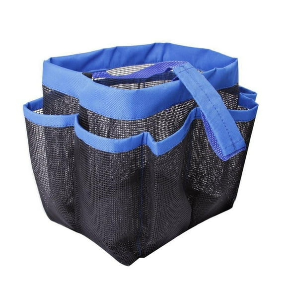 Portable Shower Mesh Caddy Tote Quick Dry Bathroom Basket Bag Blue