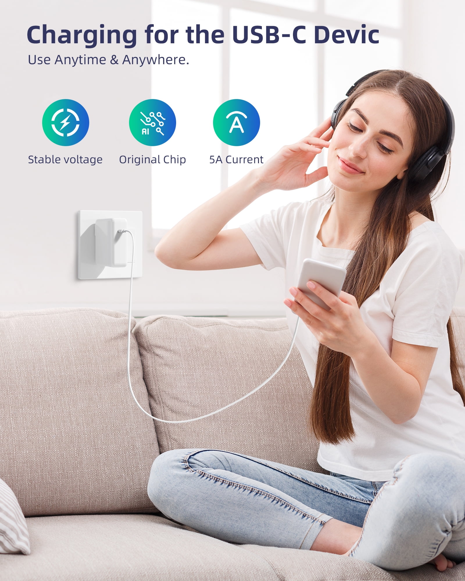 118W USB C Fast Charger，Laptop Charger Compatible with All USB C Charge Device