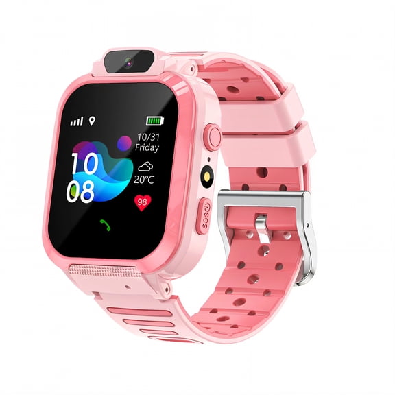 GJX Smart Watch for Kids,Real-Time Location Kids Smart Watch,Clock Function Watches for Kids,Pink,2G