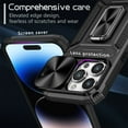 thumbnail image 5 of SaniMore for iPhone 14 Pro Max Stand Case, Slide Camera Cover 360 Degree Rotating Kickstand Magnetic Car Mount Hybird Tri-layer Rugged Shell Military-grade Shockproof Anti-drop Cover, Black, 5 of 10