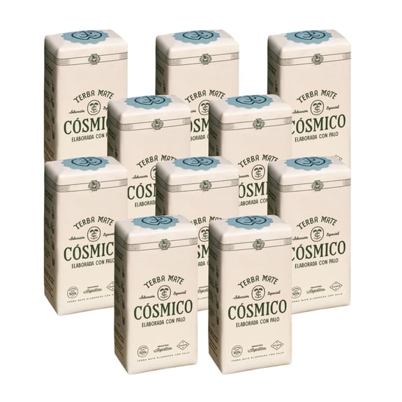 Yerba Mate COSMICO, 10 PACK - 1.1 lb (500g), Premium Loose Leaf Argentine Tea, Gluten-Free, Large Leaf Low Dust Brew, Clean Energy