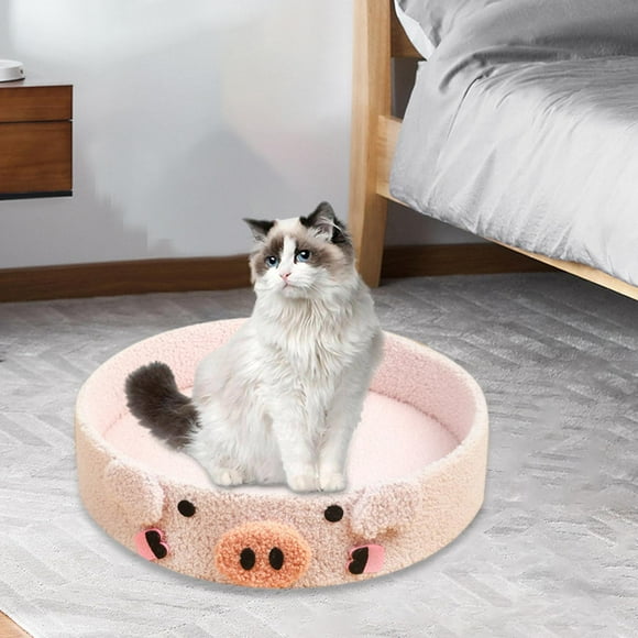 Cama para gatos, casa para gatos, rascador para gatos, choza de verano, cama de salón redonda duradera de 38cm de diámetro, cama pequeña para perros, Rosa Salvador Cama para gatos