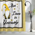 thumbnail image 2 of Sweet Gnomes Bee Fabric Shower Curtain Daisy Flower Bee Honeycomb Cute Cartoon Washable Shower Curtains for Bathroom, Waterproof Bath Curtain with Hooks Home Decor 36x72in, 2 of 8