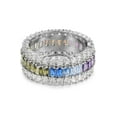 thumbnail image 4 of ADIRFINE 925 Sterling Silver Multi Colored Cubic Zirconia Eternity Band Ring, 4 of 5