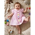 thumbnail image 6 of BemeyourBBs Toddler Baby Girl Crawfish Dress Outfit Cute Lobster Embroidered Plaid Gingham Bubble Dress Short Sleeve Doll Collar Princess Dress Summer Clothes Party Casual Dress, 6 of 9