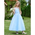 thumbnail image 6 of IDOPIP Flower Girl Dresses for Wedding Sleeveless Cutout Tulle Princess Pageant Birthday Party Gown 3-14Y, 6 of 9