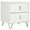 White, variant on HOMCOM Nightstand, Bedside Table, Side End Table w/ 2 Drawers, Metal Legs