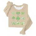 thumbnail image 4 of Kilaqueen St Patrick's Day Womens Sweatshirt Long Sleeve Crewneck Shamrock Clover Print Shirts Tees Casual Love Irish Clover Sweatshirt, 4 of 4