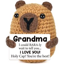 Gifts for Grandma Nana Birthday Gifts, I Love You Valentines Day Easter Basket Gift for Grandmother Mothers Day Gigi Gift for Mimi from Granddaughter Grandson, Handmade Crochet Capybara