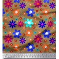 thumbnail image 1 of Soimoi Brown Moss Georgette Fabric Artistic Floral Printed Fabric 1 Yard 42 Inch Wide, 1 of 3
