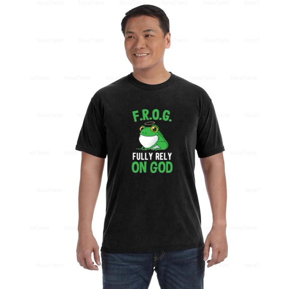 F.R.O.G. Fully Rely on God Comfort Color T-Shirt Cute Faith-Based Acronym, Unisex, up to size 4XL