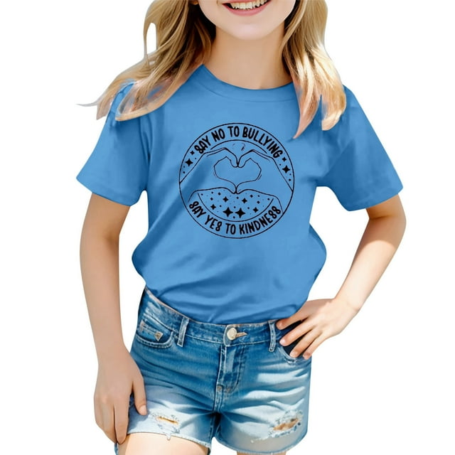 TZEWGL Tops For Kid Cute Short Sleeve Loose Graphic Prints Summer Clothes Clothes For Girls Boys size 3-4T