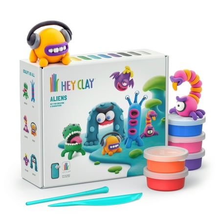 Hey Clay Aliens, Air Dry Clay Kit with Interactive App for Kids & Tweens