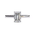 thumbnail image 2 of Solitaire Engagement Rings For Women | 7.5x5mm Emerald Cut Lab Created Moissanite 4-Prong Promise Rings in 14K Solid White Gold Jewelry Gift for Her, Ring Size 4, 2 of 6