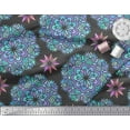 thumbnail image 2 of Soimoi Gray Poly Georgette Fabric Blue Mandala Fabric Prints By Yard 42 Inch Wide, 2 of 3