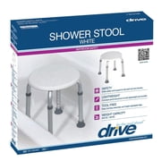 Drive Medical Complete Bath Shower Stool Corrosion Proof Aluminum Round White