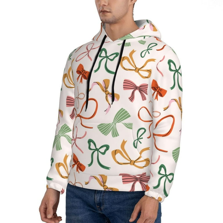 Hoodies for Men Colorful Bow Knots Long Sleeve Casual Sweatshirt