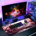 thumbnail image 6 of Pink Japanese Cherry Blossom Large Mouse Pad XXL Sakura Forest Tree Sun Tower Mountain Extended Large Desk Mat Big Desk Pad 90X40 CM Non-Slip Rubber Base Stitched Edge Long Mousepad,35.4 x 15.7 Inch, 6 of 6