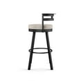 thumbnail image 3 of Amisco Render 30 in. Swivel Bar Stool - Cream Faux Leather / Black Metal, 3 of 9