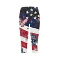 thumbnail image 6 of QATAINLAV Womens Capri Leggings, 4th of July Star Stripe Cropped Yoga Pants Summer Casual Tummy Control Bottom Tight American Flag Workout Legging Prime Sales White XXL, 6 of 8
