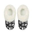 thumbnail image 2 of FUIALDOLG Fuzzy Platform Slippers for Women with White Skull Rose Print Comfortable Women's House Slippers Cozy Gifts, Size 9-10, 2 of 7