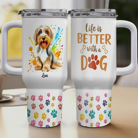 

Gift for Spinone Italiano Dog Lover Personalized 40 Oz Tumbler Gifts for Dog Dad Dog Mom Birthday Presents for Animal Lovers Custom Dog Name Tumbler Colorful Travel Coffee Cup