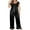 Black, variant on Censtreet 2 Piece Womens Pajamas V Neck Short Sleeve Top and Long Pants Pjs Print Lounge Set Sleepwear