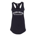 thumbnail image 2 of Wild Bobby Vintage Movie Quote Eating Junk Food And Watching Rubbish Women Racerback Tank Top, Black, Small, 2 of 6