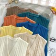 thumbnail image 2 of serony Waistcoat Sleeveless Button Vest Casual Loose Top Solid Color Sweater Green, 2 of 6