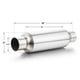 thumbnail image 2 of Resonador de entrada de 2.5" Acero inoxidable A-KARCK pulido Entrada de 2.5" Salida de 2.5" Longitud total de 16" Silenciador de resonador de escape Diseño recto, 2 of 5