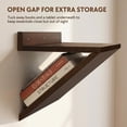 thumbnail image 3 of Gronda Floating Nightstand Set of 2, Walnut Z-Shape Bedside End Table Wall Mounted, Mid Century Modern Wood Hanging Shelf for Bedroom Small Space Storage, 3 of 10