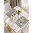 thumbnail image 5 of You Are My Sunshine Placemats Set of 4, Yellow Sunflowers Cute Bees Heart Grey Placemats for Dining Table, Place Mats for Kitchen Tabletop, Waterproof Wipeable Dining Table Mats Set, 5 of 9