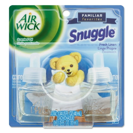 Air Wick Scented Oil Twin Refill Snuggle Fresh Linen 0.67 oz 2/Pack 6/Carton 82291