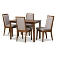 thumbnail image 2 of Baxton Studio Rosa Modern and Contemporary Grey Fabric Upholstered and Walnut Brown Finished Wood 5-Piece Dining Set, 2 of 7