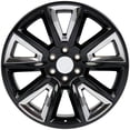 thumbnail image 2 of 22x9 Wheel Fits GMC Chevy Trucks - Chevy Tahoe Style Rim - Black w/Chrome Inserts, Hollander 5696, 2 of 5