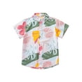 thumbnail image 6 of Raenseen Kids Boys Summer Hawaiian Shirts Floral Print Short Sleeve Button Shirts Tropical Luau Shirts Blouse Tops Type B 7-8, 6 of 7
